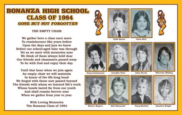 Bhs Class Of 1984 Memorial Board